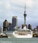ID 1543 PACIFIC PRINCESS  (1999/30277grt/IMO 9187887, ex-R THREE. Renamed AZAMARA ONWARD), outbound from Auckland, New Zealand.